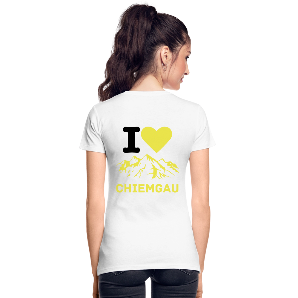 Frauen Premium Bio T-Shirt - I LOVE CHIEMGAU - Weiß