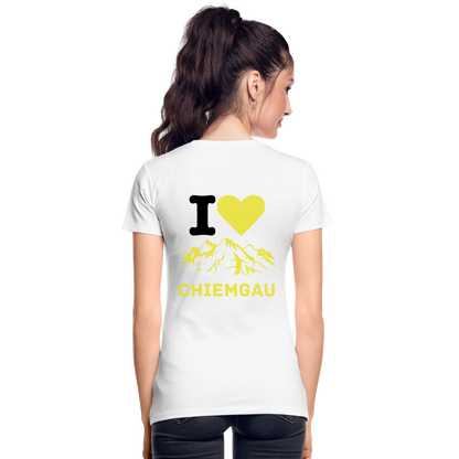 Frauen Premium Bio T-Shirt - I LOVE CHIEMGAU - Weiß