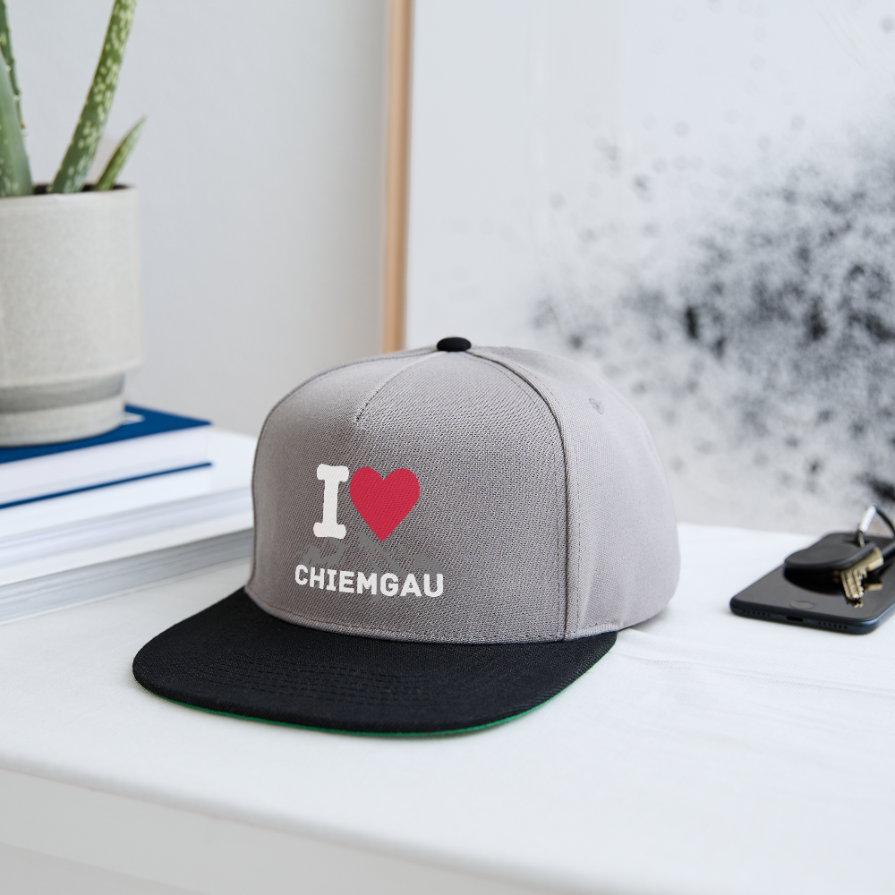 Snapback Cap - I LOVE CHIEMGAU - versch. Farben - Graphit/Schwarz