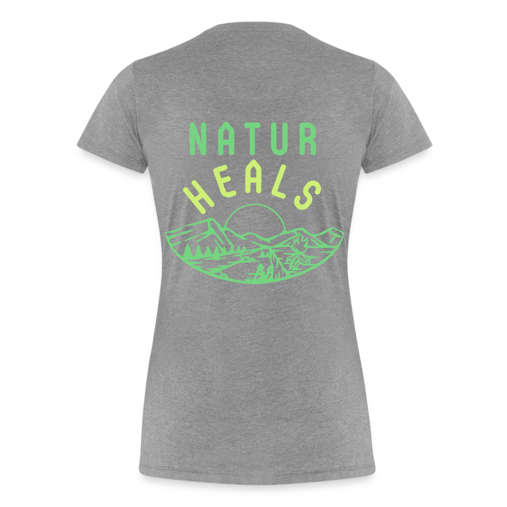 Frauen Premium Bio T-Shirt - NATUR HEALS - Grau meliert