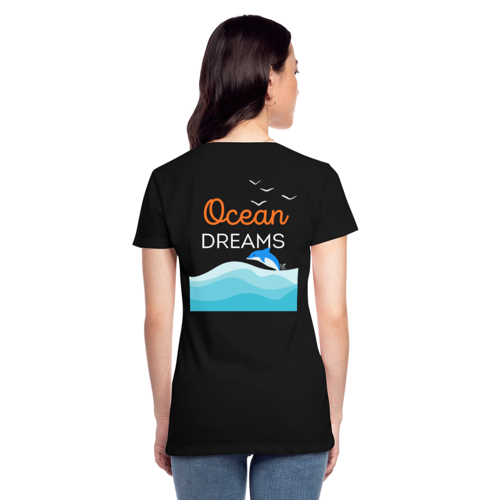 Frauen Premium Bio T-Shirt - OCEAN DREAMS - Schwarz