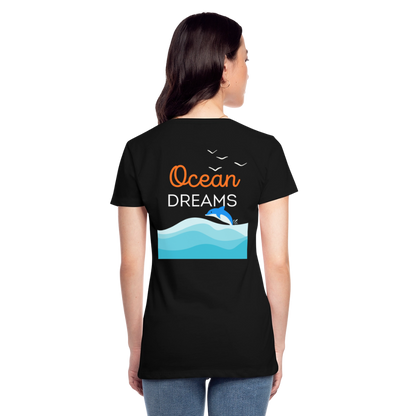 Frauen Premium Bio T-Shirt - OCEAN DREAMS - Schwarz