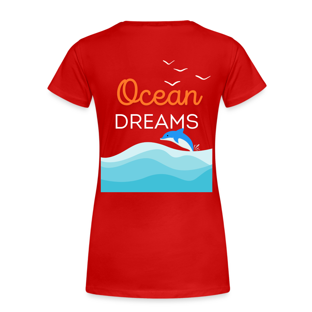 Frauen Premium Bio T-Shirt - OCEAN DREAMS - Rot