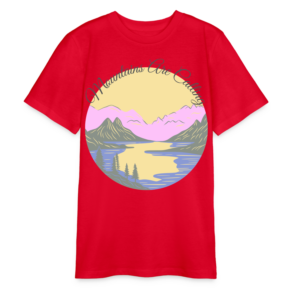 Bio Teenager T-Shirt - MOUNTAINS ARE CALLING - Rot