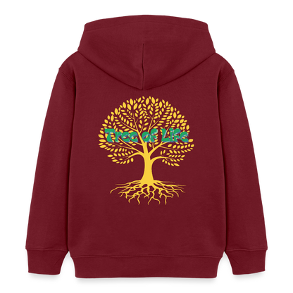 Kinder Bio-Hoodie - TREE OF LIFE - Burgunderrot