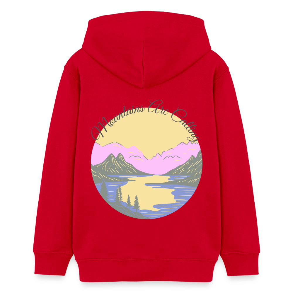 Teenager Bio-Hoodie - MOUNTAINS ARE CALLING - Rot