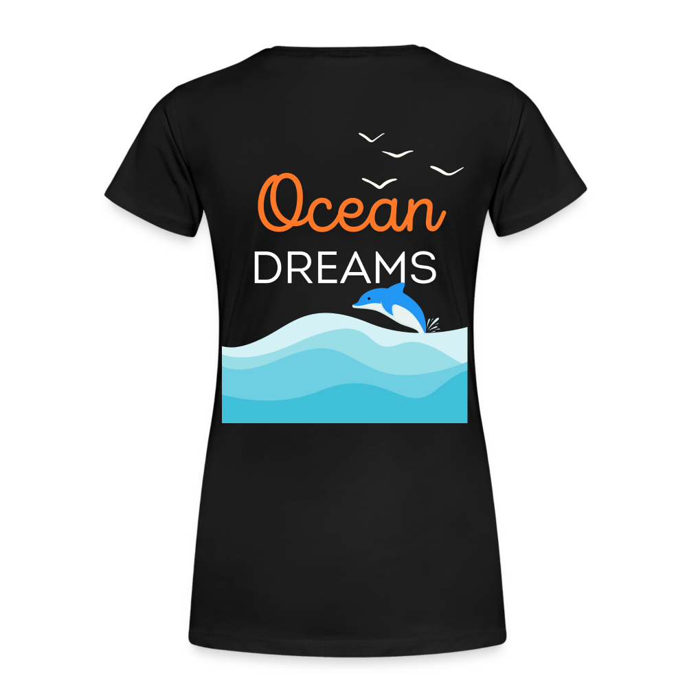 Frauen Premium Bio T-Shirt - OCEAN DREAMS - Schwarz