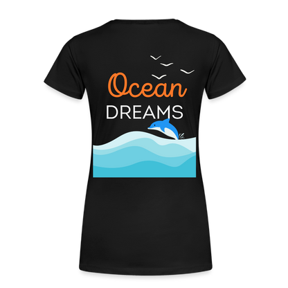 Frauen Premium Bio T-Shirt - OCEAN DREAMS - Schwarz