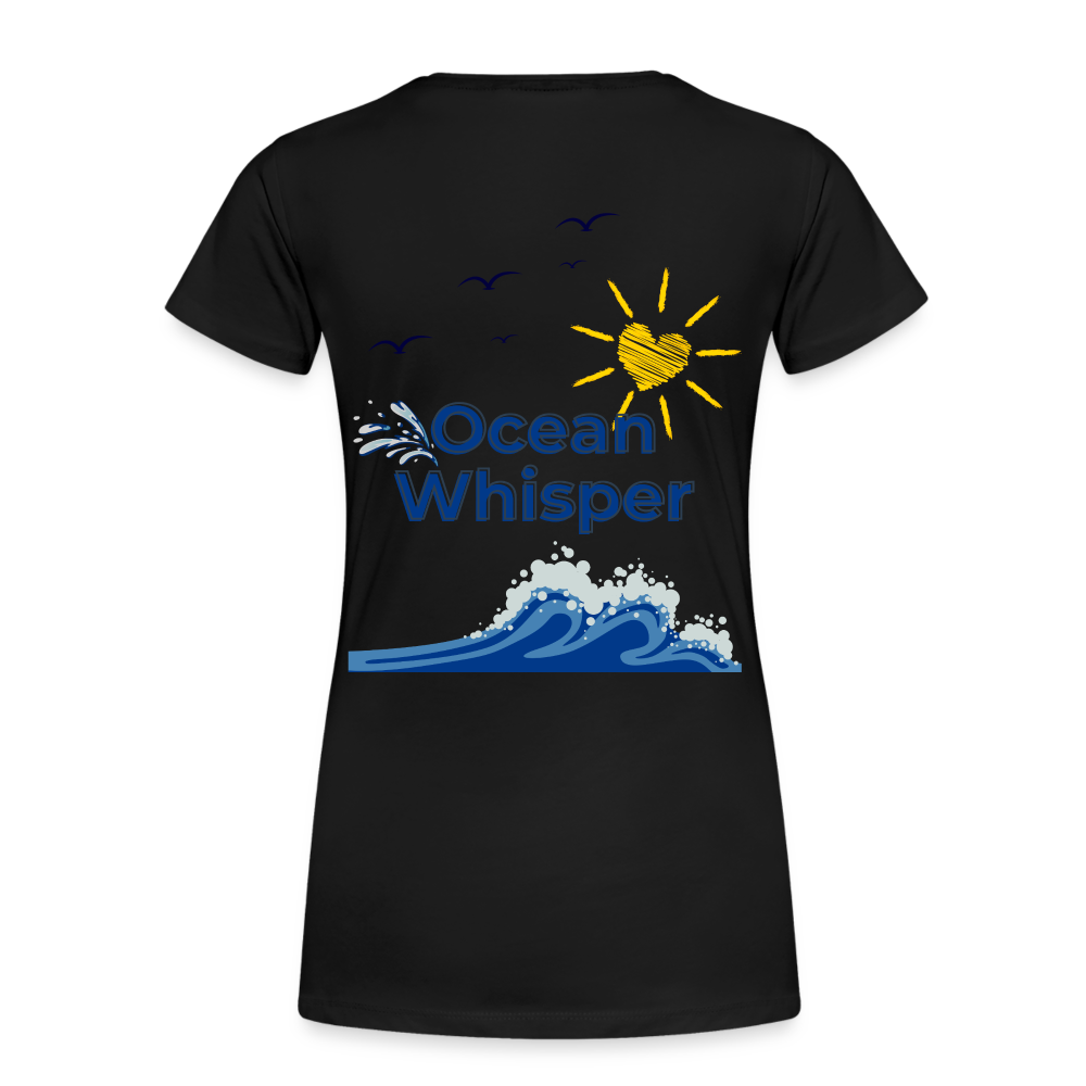 Frauen Premium Bio T-Shirt - OCEAN WHISPER - Schwarz