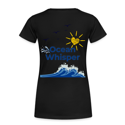 Frauen Premium Bio T-Shirt - OCEAN WHISPER - Schwarz