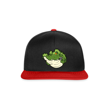 Snapback Cap- KROKO POWER - versch. Farben - Schwarz/Rot