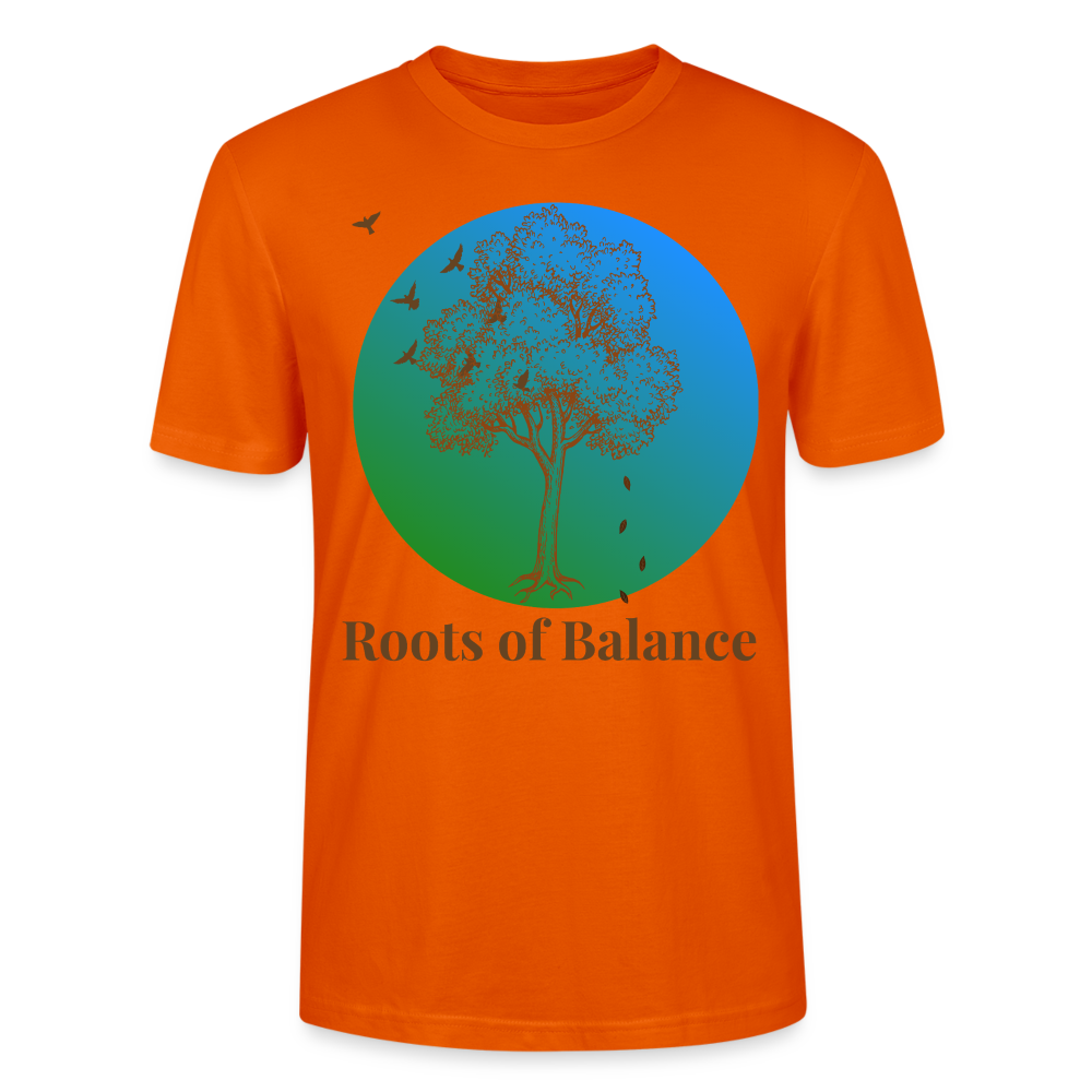 Unisex Herren Damen Bio T-Shirt - ROOTS OF BALANCE - Tieforange