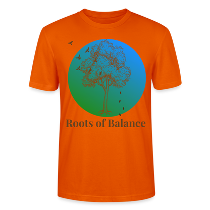 Unisex Herren Damen Bio T-Shirt - ROOTS OF BALANCE - Tieforange