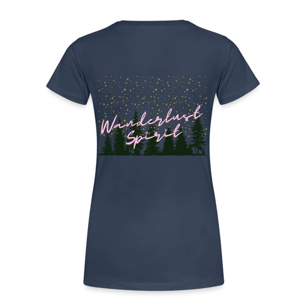 Frauen Premium Bio T-Shirt - WANDERLUST SPIRIT - Navy