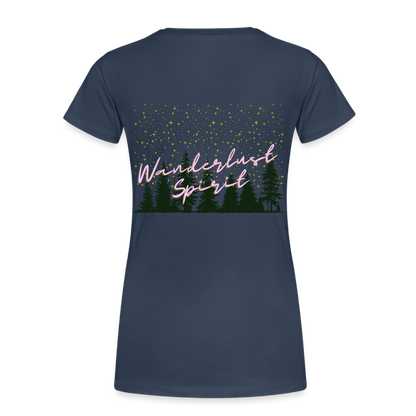 Frauen Premium Bio T-Shirt - WANDERLUST SPIRIT - Navy