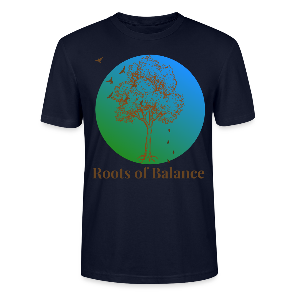 Unisex Herren Damen Bio T-Shirt - ROOTS OF BALANCE - Navy