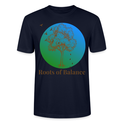 Unisex Herren Damen Bio T-Shirt - ROOTS OF BALANCE - Navy