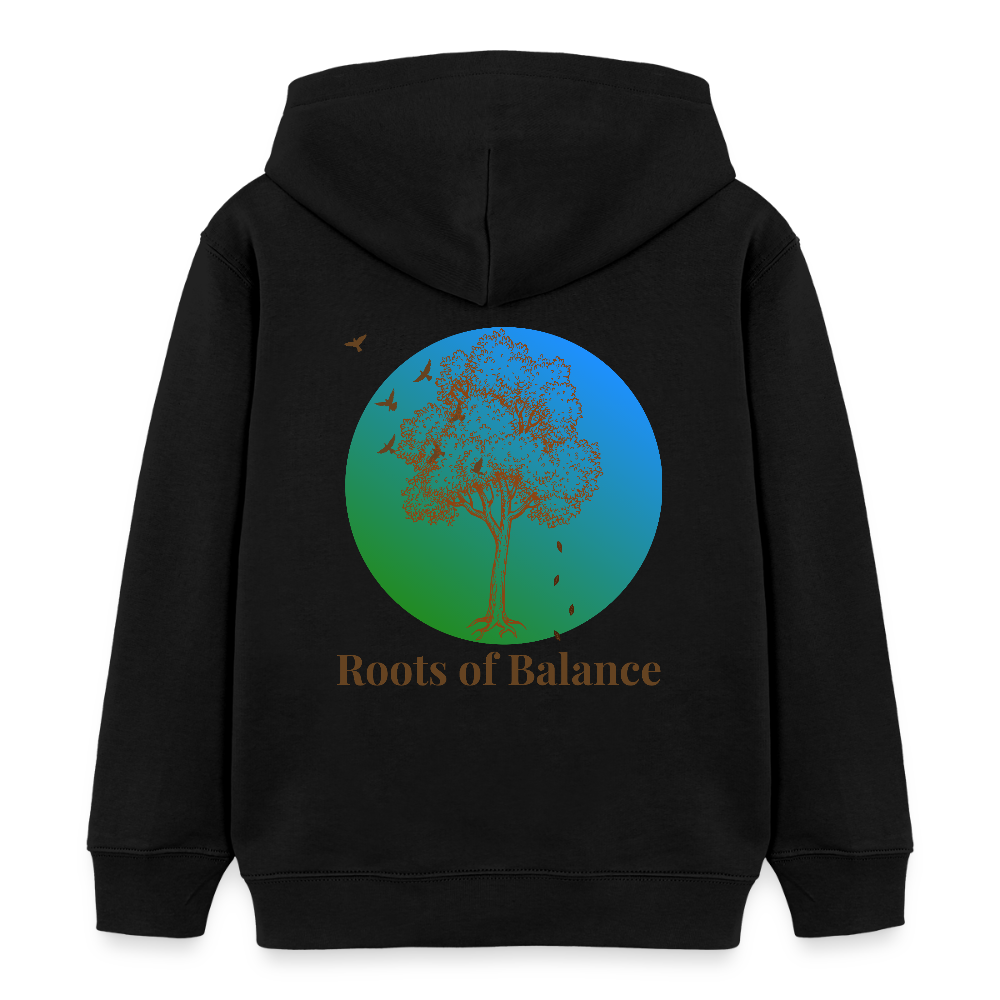 Kinder Bio-Hoodie - ROOTS OF BALANCE - Schwarz