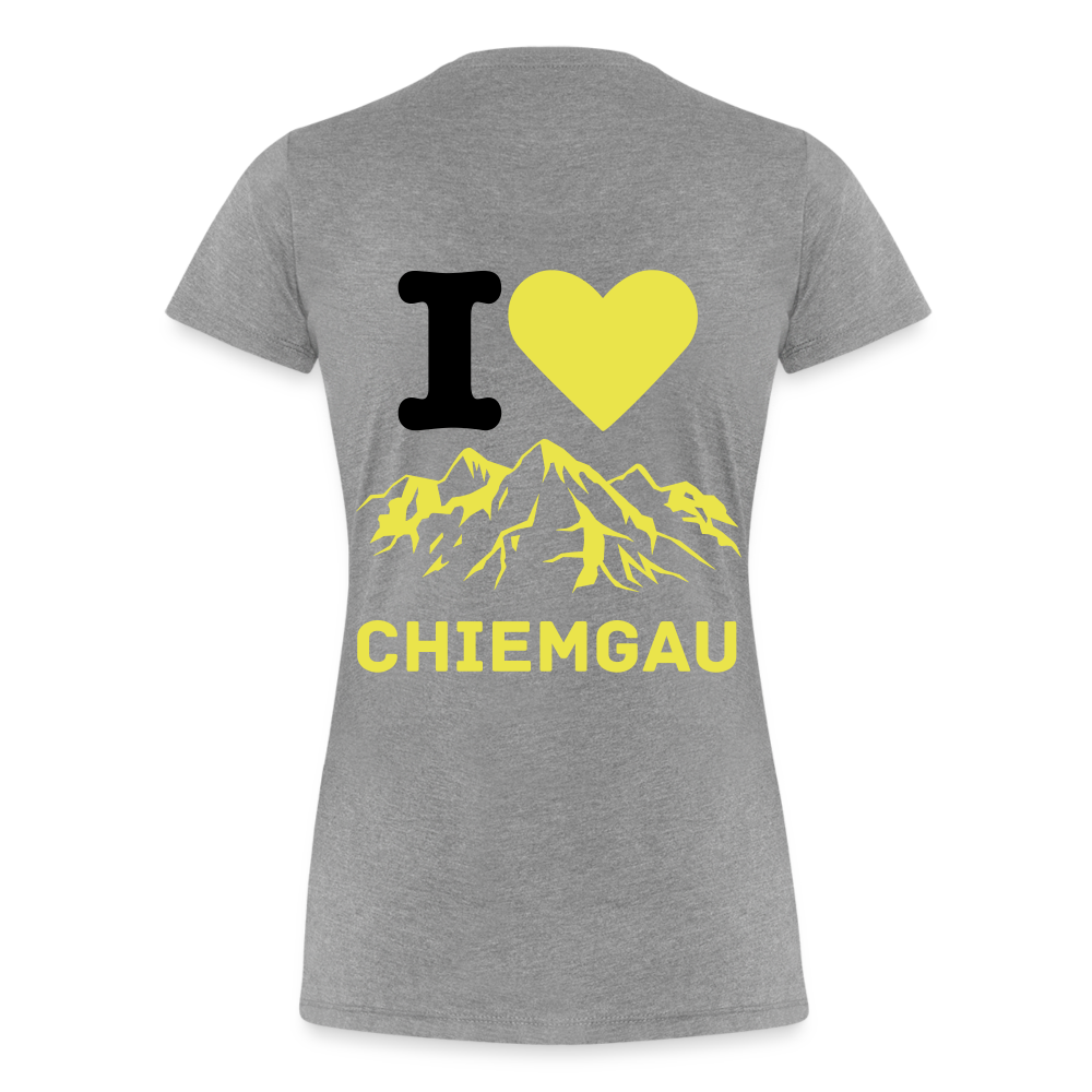 Frauen Premium Bio T-Shirt - I LOVE CHIEMGAU - Grau meliert