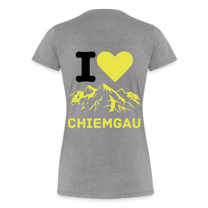 Frauen Premium Bio T-Shirt - I LOVE CHIEMGAU - Grau meliert