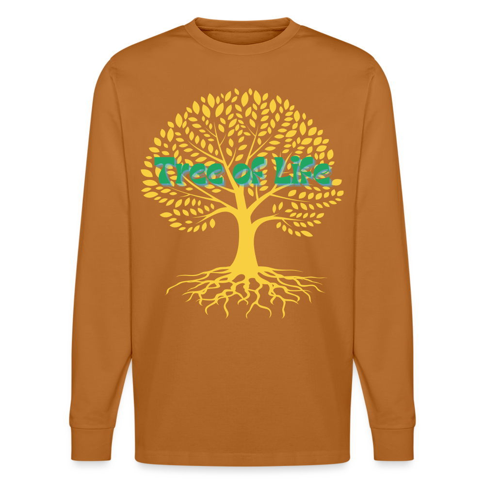 Unisex Herren Damen Bio-Langarmshirt - TREE OF LIFE - Herbstorange