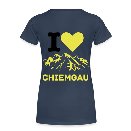 Frauen Premium Bio T-Shirt - I LOVE CHIEMGAU - Navy