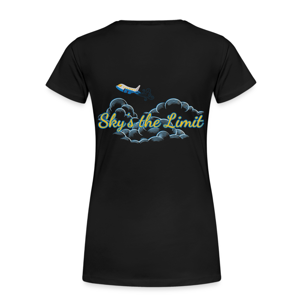 Frauen Premium Bio T-Shirt - SKY´S THE LIMIT - Schwarz