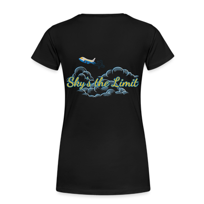 Frauen Premium Bio T-Shirt - SKY´S THE LIMIT - Schwarz