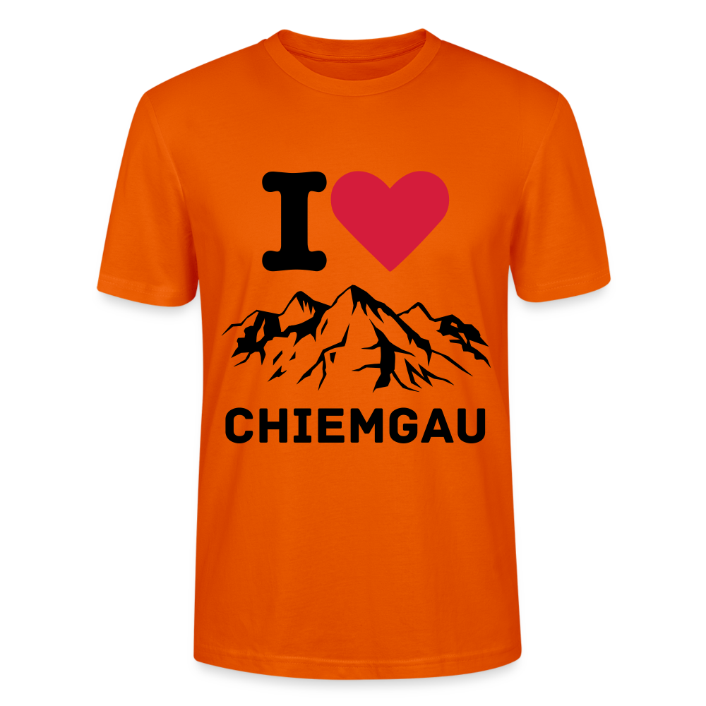 Unisex Herren Damen Bio T-Shirt - I LOVE CHIEMGAU - Tieforange