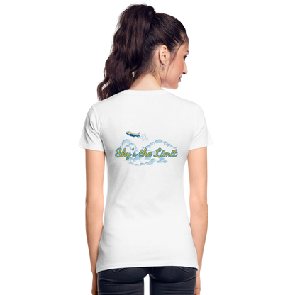 Frauen Premium Bio T-Shirt - SKY´S THE LIMIT - Weiß