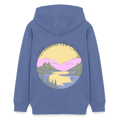 Teenager Bio-Hoodie - MOUNTAINS ARE CALLING - Blau