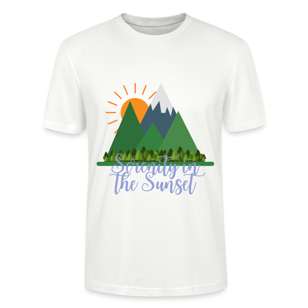 Unisex Herren Damen Bio T-Shirt - SERENITY IN THE SUNSET - Weiß