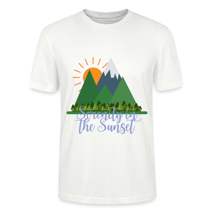 Unisex Herren Damen Bio T-Shirt - SERENITY IN THE SUNSET - Weiß