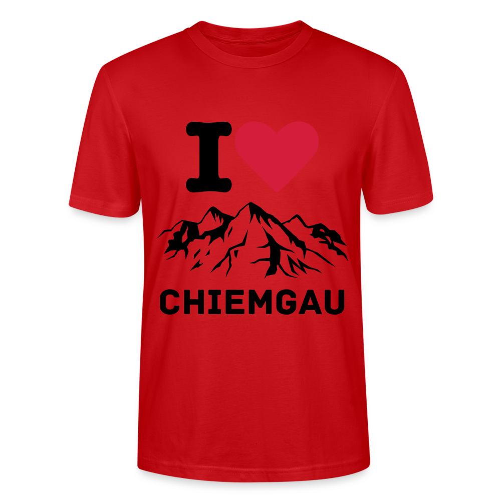 Unisex Herren Damen Bio T-Shirt - I LOVE CHIEMGAU - Rot