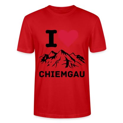 Unisex Herren Damen Bio T-Shirt - I LOVE CHIEMGAU - Rot