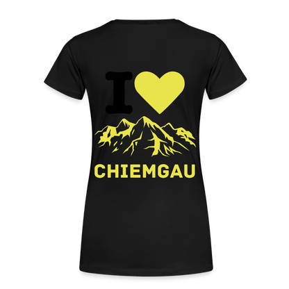 Frauen Premium Bio T-Shirt - I LOVE CHIEMGAU - Schwarz