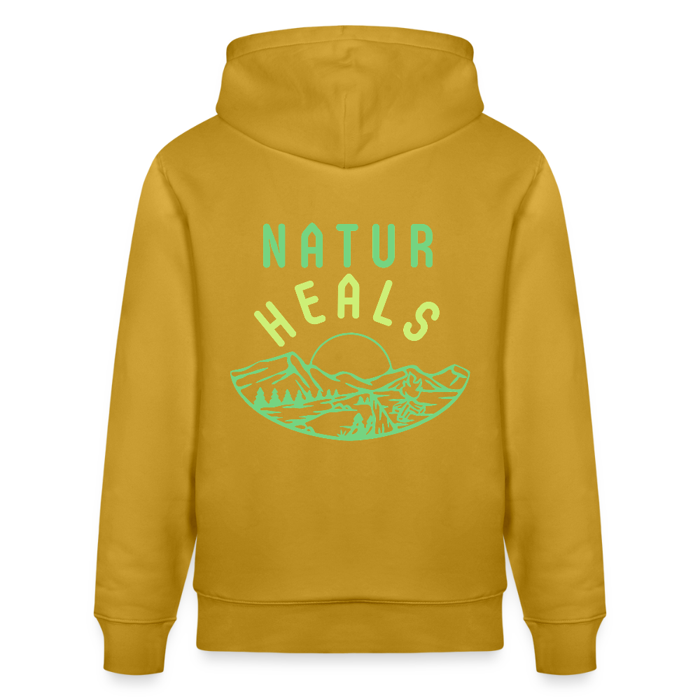 Unisex Herren Damen Bio-Hoodie - NATUR HEALS - Ocker