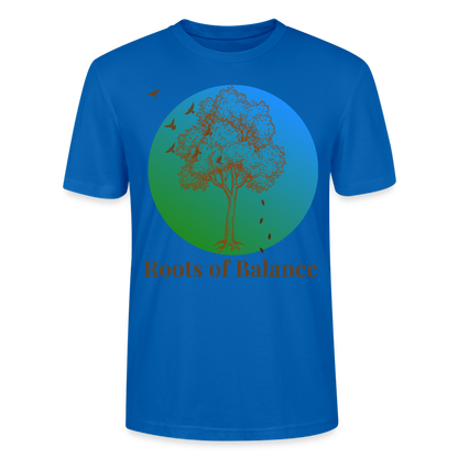 Unisex Herren Damen Bio T-Shirt - ROOTS OF BALANCE - Pfauenblau