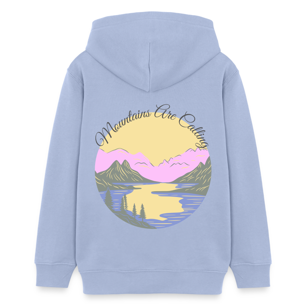 Teenager Bio-Hoodie - MOUNTAINS ARE CALLING - Sky