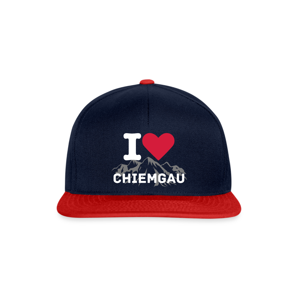 Snapback Cap - I LOVE CHIEMGAU - versch. Farben - Navy/Rot