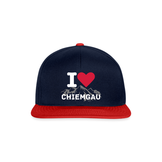 Snapback Cap - I LOVE CHIEMGAU - versch. Farben - Navy/Rot