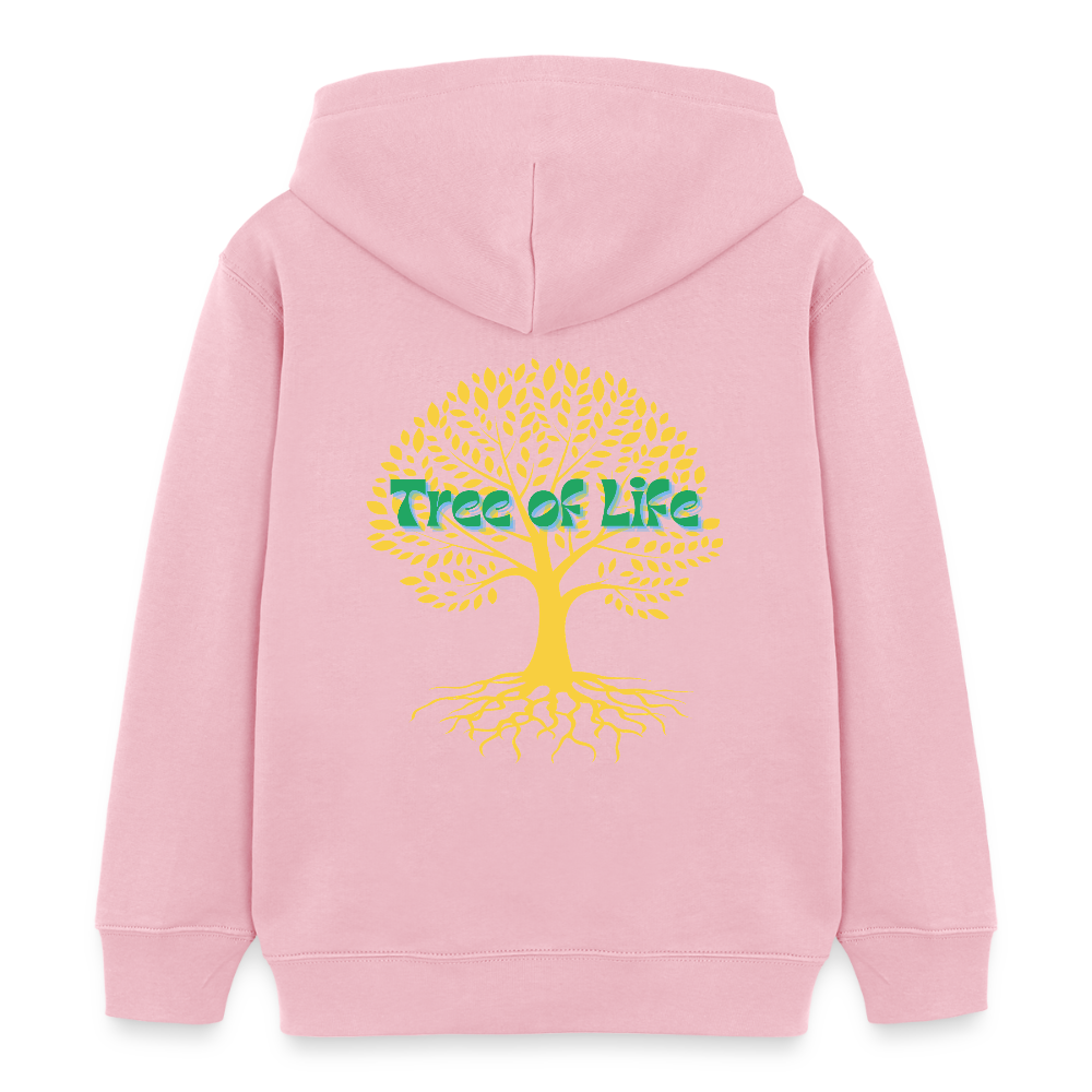 Kinder Bio-Hoodie - TREE OF LIFE - Hellrosa