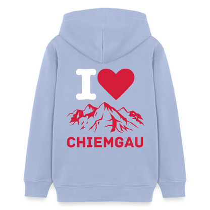 Teenager Bio-Hoodie -  I LOVE CHIEMGAU - Sky