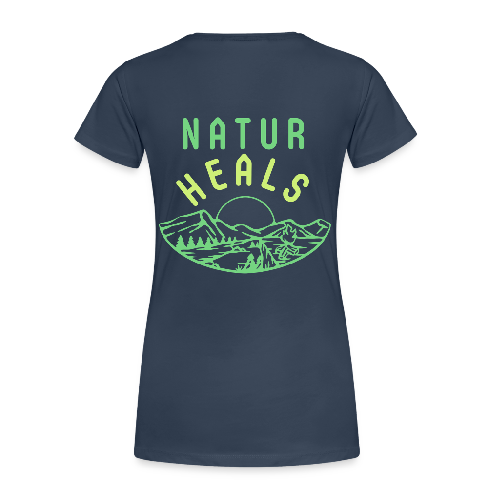 Frauen Premium Bio T-Shirt - NATUR HEALS - Navy