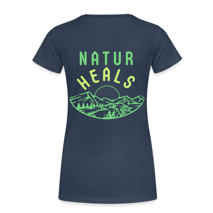 Frauen Premium Bio T-Shirt - NATUR HEALS - Navy