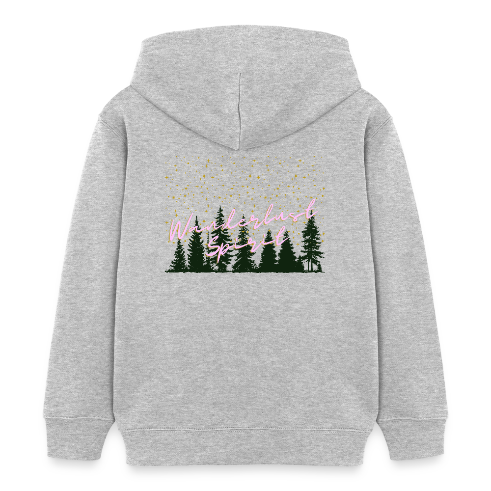 Kinder Bio-Hoodie - WANDERLUST SPIRIT - Grau meliert