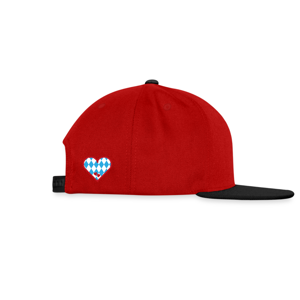 Snapback Cap - I LOVE CHIEMGAU - versch. Farben - Rot/Schwarz