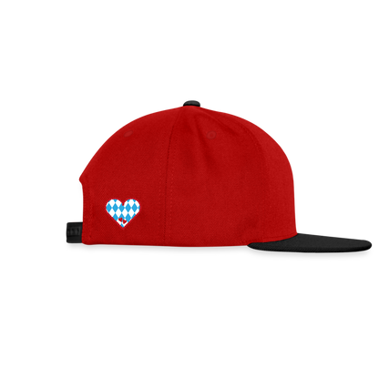 Snapback Cap - I LOVE CHIEMGAU - versch. Farben - Rot/Schwarz