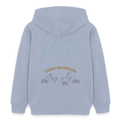 Kinder Bio-Hoodie - EXPLORE THE UNKNOWN - Lavendel-Violett