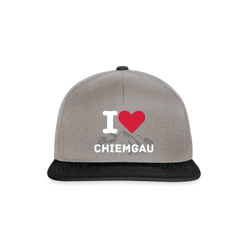 Snapback Cap - I LOVE CHIEMGAU - versch. Farben - Graphit/Schwarz